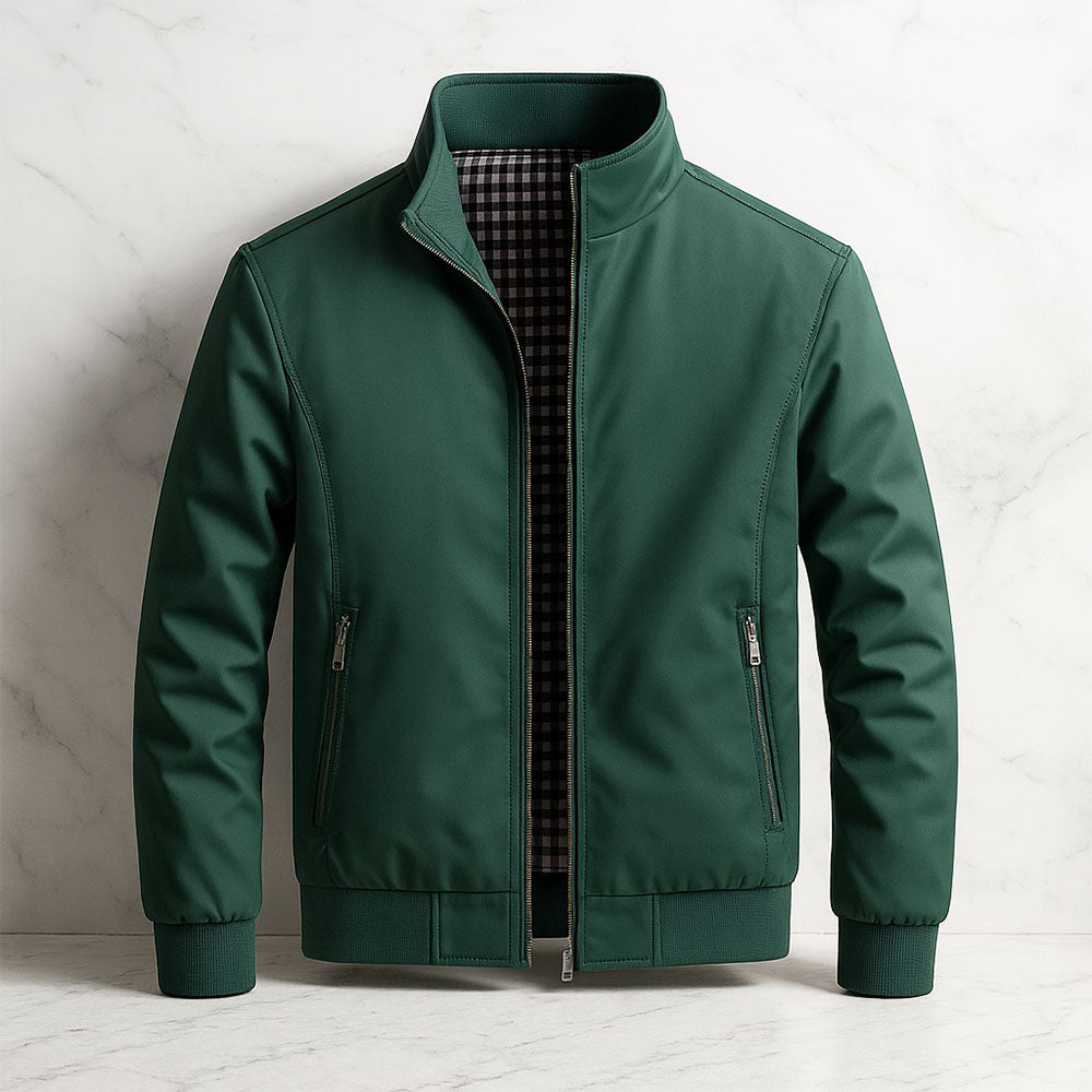 Casual Slim Bomber Jackets Coats Spring Autumn Solid Stand Collar Jacket