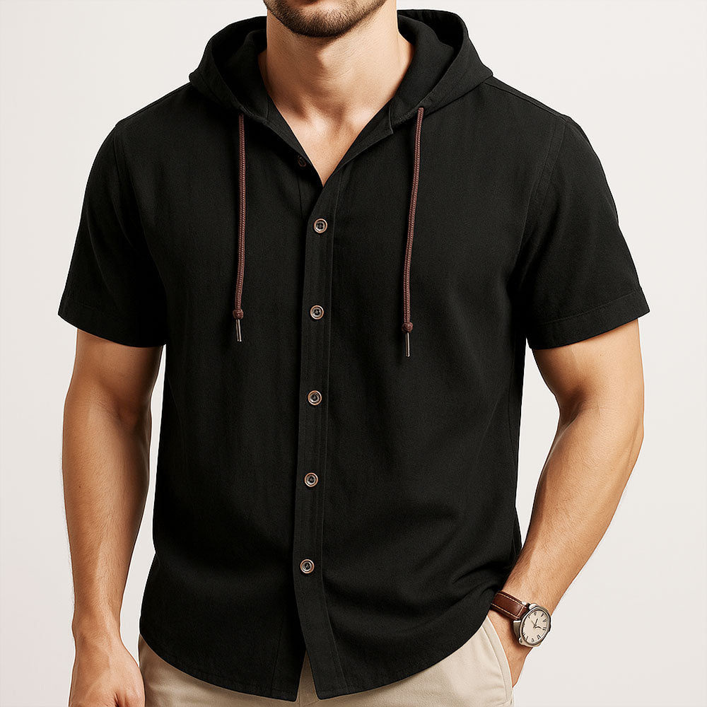 Linen Coastline Hooded Shirt