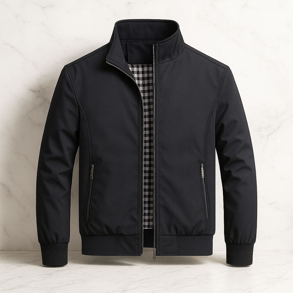 Casual Slim Bomber Jackets Coats Spring Autumn Solid Stand Collar Jacket